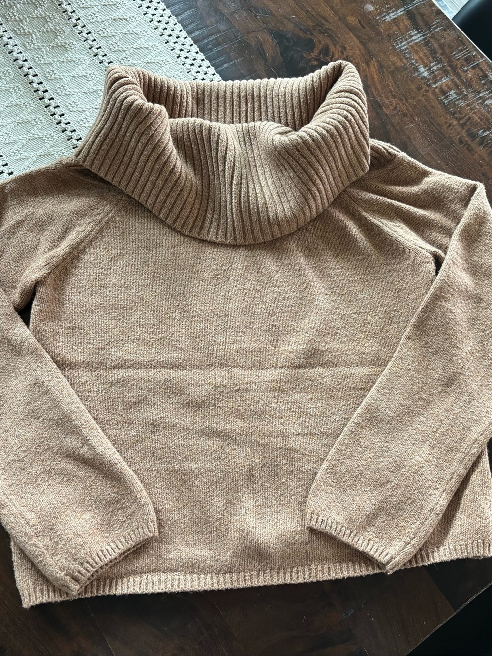 Old Navy Ribbed Cowl Neck Sweater in Camel Brown